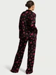 Піжама Сатинова (сорочка + штани) Victoria's Secret Signature Satin Long Pajama Set S Regular Чорний (27161560) - изображение 3