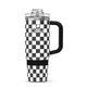 Термокружка з ручкою Cirkul All-Day StrawSip Black Checkmate з нержавіючої сталі 887 мл Чорний з білим - зображення 1