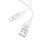 USB кабель Borofone BX111 Feliz Apple iPhone SE 2022 / iPhone 14 Pro Max / iPhone 14 Plus / iPhone 14 Pro / iPhone 14 / iPhone 13 Pro / iPhone 13 Mini / iPhone 13 / iPhone 13 Pro Max / iPhone 12 Mini / iPhone 12 Pro Max, Lightning, 1.0 м., Білий - 495902 - зображення 2