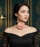 Оксамитовий чокер з об'ємною квіткою трояндою Honey Fashion Accessories рожевий (12-367) - изображение 1