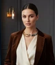 Жіноче масивне кольє з абстрактною петлею Honey Fashion Accessories золотистий+сріблястий (12-382) - зображення 1