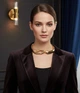 Жіноче масивне кольє з абстрактною петлею Honey Fashion Accessories золотистий (12-382) - зображення 1