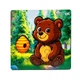 Деревянный пазл-вкладыш "Лесной мишка" Puz-88754 А6, 4 элемента PuzzleOK Puz-88754 - изображение 1