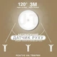 LED Нічник світильник з датчиком руху з кнопкою (Тепле біле світло) — вбудований акумулятор, для кухні, шафи, сходів, бездротовий, Білий 3500K (нічник) - зображення 5