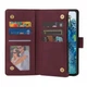 Чохол книжка Zip Wallet для Xiaomi Redmi Note 14 бордовий з ремінцем на руку - зображення 6