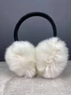 Дитячі хутряні навушники Fluffy Bunny, чорні з білим - зображення 2