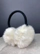 Дитячі хутряні навушники Fluffy Bunny, чорні з білим - зображення 3