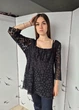 Блузка женская полупрозрачная в черные горошки Marks&Spenser Черная 16105 2XL (52-54) - изображение 7
