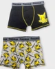 Труси Primark боксери набір 2 шт. дитячі на хлопчика Пікачу Покемон Pokemon 134 см (8-9 років) чорні, сірі, жовті - зображення 1
