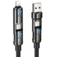 Дата кабель Hoco U143 Joy 4in1 USB для освітлення/Type-C для Type-C 240W (1.2m) Black - зображення 1