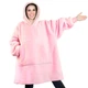 Толстовка-плед с капюшоном и большим карманом 80*100 см HUGGLE HOODIE искусственный мех, розовый - изображение 2
