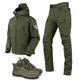 Костюм 3в1 Gwild SoftShell на флісі Куртка та Штани + Черевики на автошнурівці 4XL олива - изображение 1