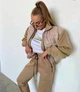 Женский утепленный спортивный костюм на флисе L/XL бежевый. - изображение 4