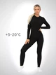 Комплект женского термобелья на флисе (кофта+лосины) р. 4XL (52-54) Черный (зимнее, спортивное, повседневное) (3301) - изображение 1