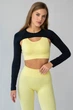 Женский кроп-лонгслив для многослойных образов Giulia FLEX SLEEVE L/XL Black, болеро из микрофибры - изображение 2
