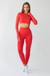 Женский кроп-лонгслив с отверстиями для пальцев Giulia FLEX LONGSLEEVE ACTIVE S/M Red-poppy, спортивный кроп топ - изображение 6
