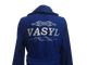 Халат мужской махровый натуральный синий c именной вышивкой Василий 68 - изображение 2