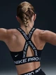 Спортивный топ для бега женский Nike Pro Bra Tt HF5372-010 L Черный с белым (0197602837544) - изображение 6