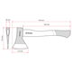 Топор 800 г, ручка пекан, 48-57 HRC INTERTOOL HT-0257 - изображение 6