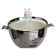 Бульонница фарфоровая Labubu с крышкой и ручками 800 (мл) Ø15 (см) Серебристый с голубым FM-34D - изображение 1