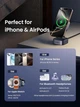 Магнітна зарядна станція UGREEN MagFlow Qi2 2-в-1 (Складна), 15W, Для iPhone/AirPods, Сіра - зображення 4