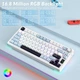 Беспроводная Игровая (2.4G, Bluetooth) AULA S75 Pro Бело-Синяя Клавиатура, 75%, 4000 mAh, Star Vector Switches, RGB - изображение 8