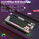 Механічна ігрова клавіатура Aula S75 Pro Black-Pink ENG + UA, з TFT-дисплеєм, 2.4G/Bluetooth/Кабель - изображение 15