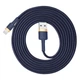Кабель BASEUS cafule USB - Lightning 2 метри (CALKLF-CG1) чорно сірий - зображення 8