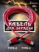 Кабель шнур провод шнурок для быстрой зарядки телефона смартфона GDragon Tech Type-C – Type-C 2м 60W 3A 480 Мбит/с для передачи данных тайпси нейлоновая оплётка Красный 10_4_2m_2 - изображение 1