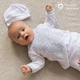 Костюм для крещения мальчика Мамине Сонечко Богатырь серебряно-голубой 62 размер, набор одежды для крещения мальчика (вышиванка, брюки, шапка и пинетки), велюр белый + мешочек для локона у подарок (арт.12217) - изображение 2