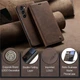 Чехол-книжка CaseMe из нубука для Samsung S23 Тёмно-коричневый - изображение 9