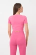 Топ с коротким рукавом и круглым вырезом Giulia CROP T-SHIRT S/M Pink-bubblegum для фитнеса и йоги - изображение 4