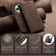 Чохол-книжка CaseMe із нубуку для Xiaomi Redmi 14C Темно-коричневий - зображення 8