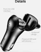 Зарядное устройство Baseus Usb Car Charger Adorkable 2xUSB 3A (CCALL-DM01) Black - изображение 4