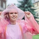 Плащ-дощовик одноразовий 120х65см розмір М Pink - изображение 3