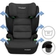 Дитяче автокрісло Kidwell WestonS I-Size ISOFIX Grey black бустер для дітей ростом 100-150 см, широке автокрісло з ізофікс автокрісло бустер дитяче Isofix для авто від 15 до 36 кг - зображення 6