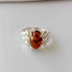 Серебряный комплект 925 проби кольца на серьги с янтарем 18 размер - изображение 3