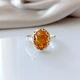 Серебряное кольцо с натуральным янтарем 925 пробы 19,5 размер - изображение 8