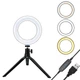 Кольцевая светодиодная лампа на триподе Ring Light 16см с держателями для двух телефона - изображение 7