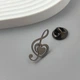Значок из стали BROCHE брошь бижутерия Музыка Скрипичный ключ с сердцем чёрный BRGV115290 - изображение 3