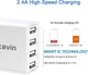 Зарядний пристрій Rekavin 4 порти USB, адаптер 25W/5A з інтелектуальним зарядом (1 шт,англійська розетка) - зображення 3