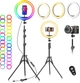 Кольцевая лампа со штативом и держателем к телефону FGRYB MJ26 RGB - изображение 2