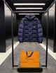 Чоловічий пуховик Louis Vuitton з капюшоном, короткий, синій, натуральний пух 2XL - зображення 1