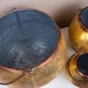 Вазон из металла премиум золотой выпуклый (набор 3шт) - изображение 2