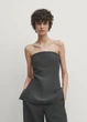 Топ-бандо із сумішевого льону Massimo Dutti 6091903818c54 38 сірий (100004854) - зображення 1