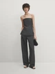 Топ-бандо із сумішевого льону Massimo Dutti 6091903818c54 38 сірий (100004854) - зображення 3