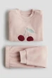 Пижама (кофта и штаны) флисовая розовая черешни H&M 104см (400012365) - изображение 2