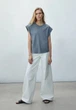 Футболка оверсайз з бавовни Massimo Dutti 6832722505c17 S блакитна (100005415) - зображення 3