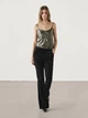 Блискучий топ Massimo Dutti 5199762303c54 XS бежевий (100005401) - зображення 7