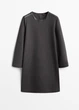 Платье со вставками из кожи Massimo Dutti 6692508818c16 M серое (100004740) - изображение 3